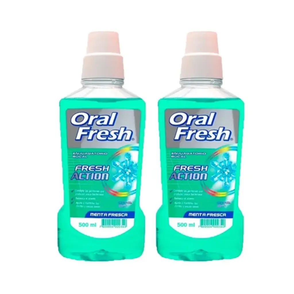 PACK ORAL FRESH MENTA FRESCA CON ALCOHOL 500ML X2U