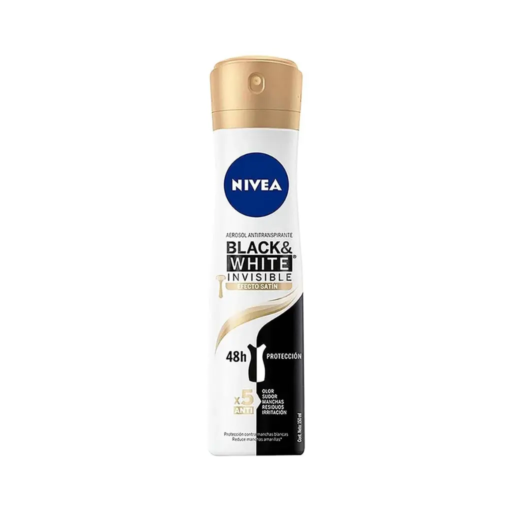 DESODORANTE NIVEA MUJER SPRAY BLACK&WHITE INVISIBLE EFECTO SATIN 150ML