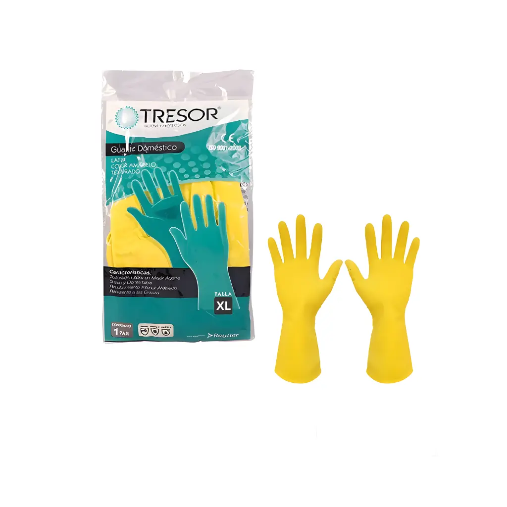 GUANTE DOMESTICO AMARILLO TALLA XL X12 PARES