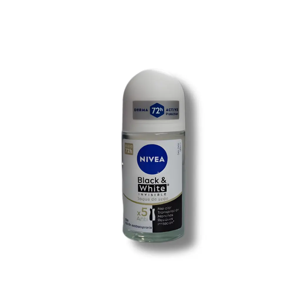 DESODORANTE NIVEA MUJER ROLL ON BLACK&WHITE INVISIBLE TOQUE DE SEDA 50ML