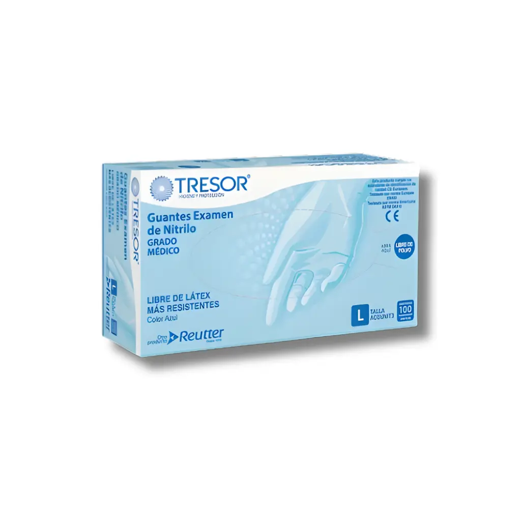 GUANTE NITRILO CELESTE TALLA L X 100U L/P