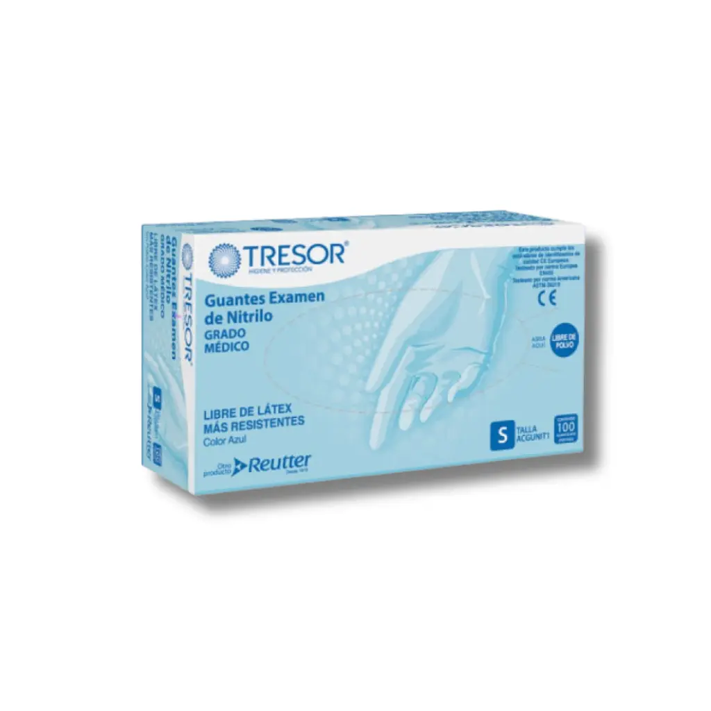 GUANTE NITRILO CELESTE TALLA S X 100U L/P