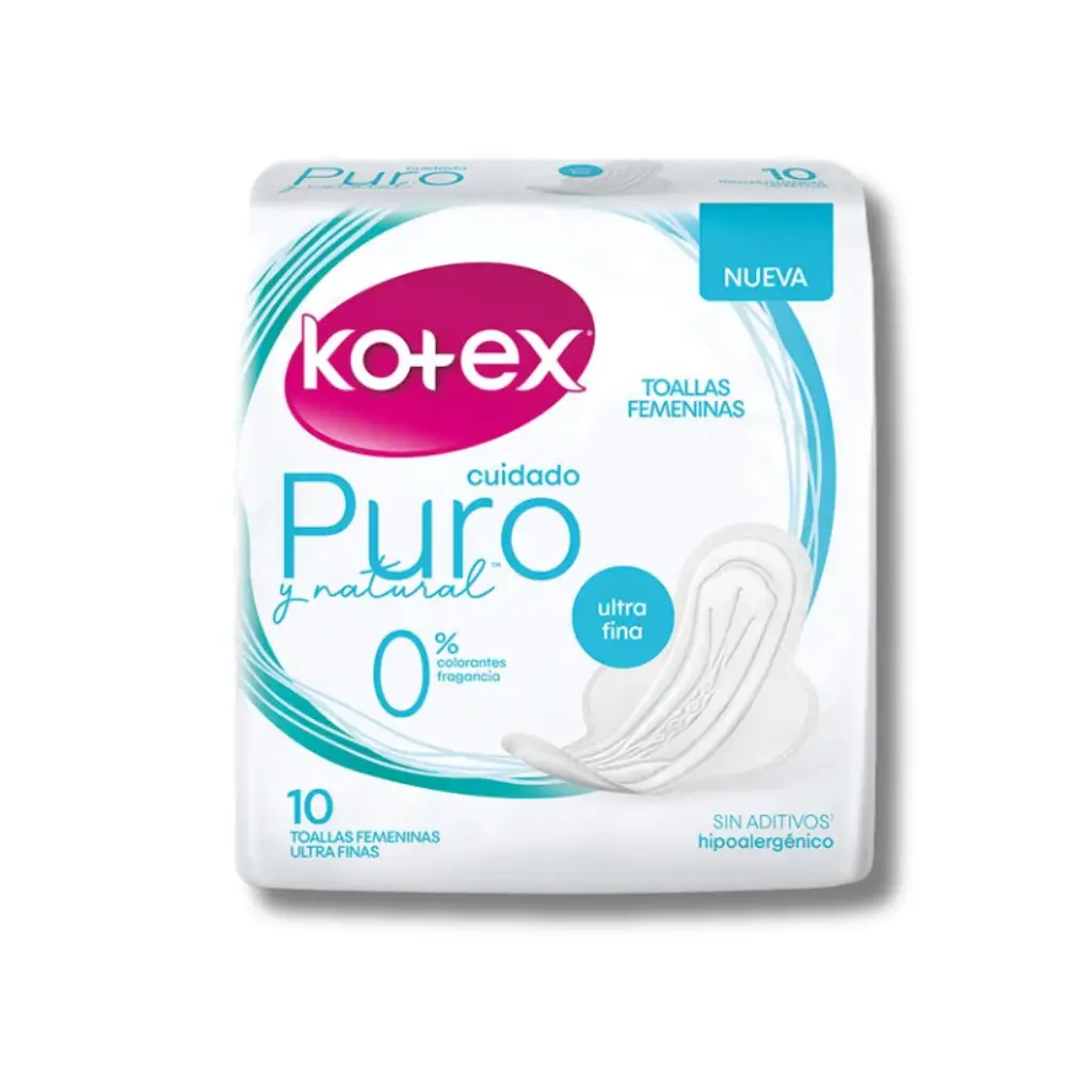 TOALLA KOTEX DIA PURO Y NATURAL ULTRAFINA X10U