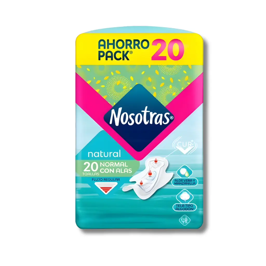 TOALLA NOSOTRAS NORMAL NATURAL C/ALAS X20U