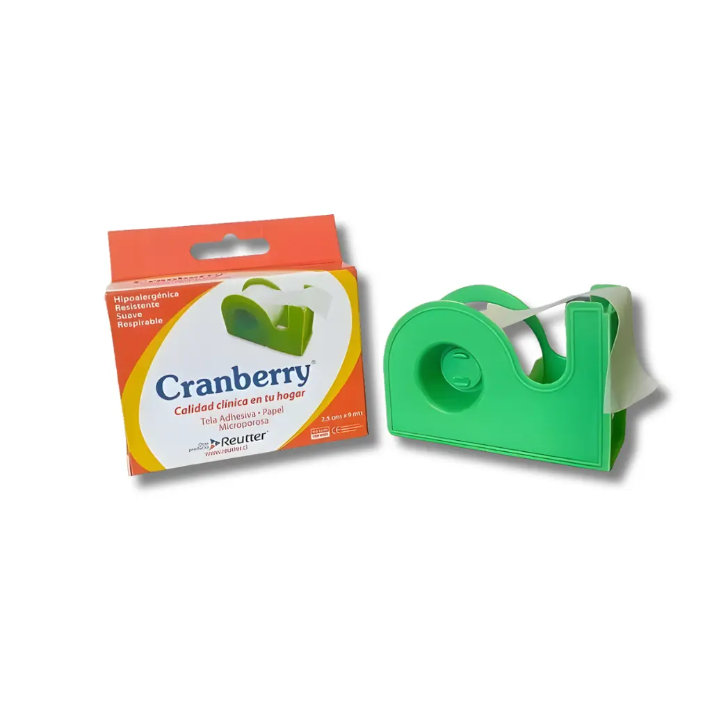 TELA ADHESIVA PAPEL BLANCA DISPENSADOR 2.5X9 CRANBERRY