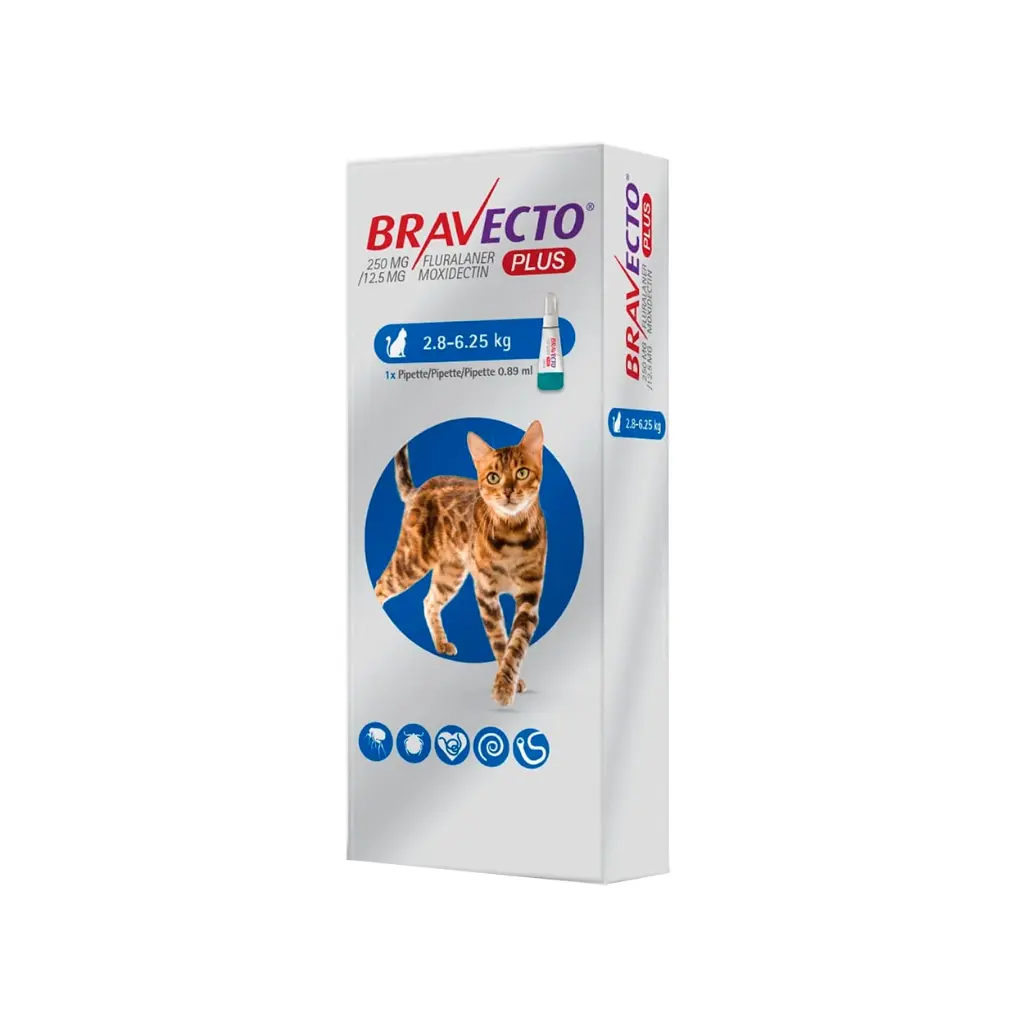 BRAVECTO PLUS PIPETA GATO 2,8-6,25KG