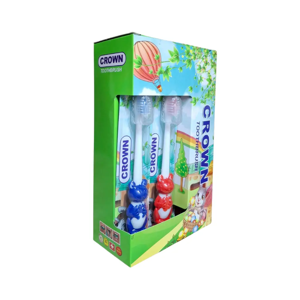 CEPILLO CROWN INFANTIL COD-03 C/TAPA RANA X12U (f)