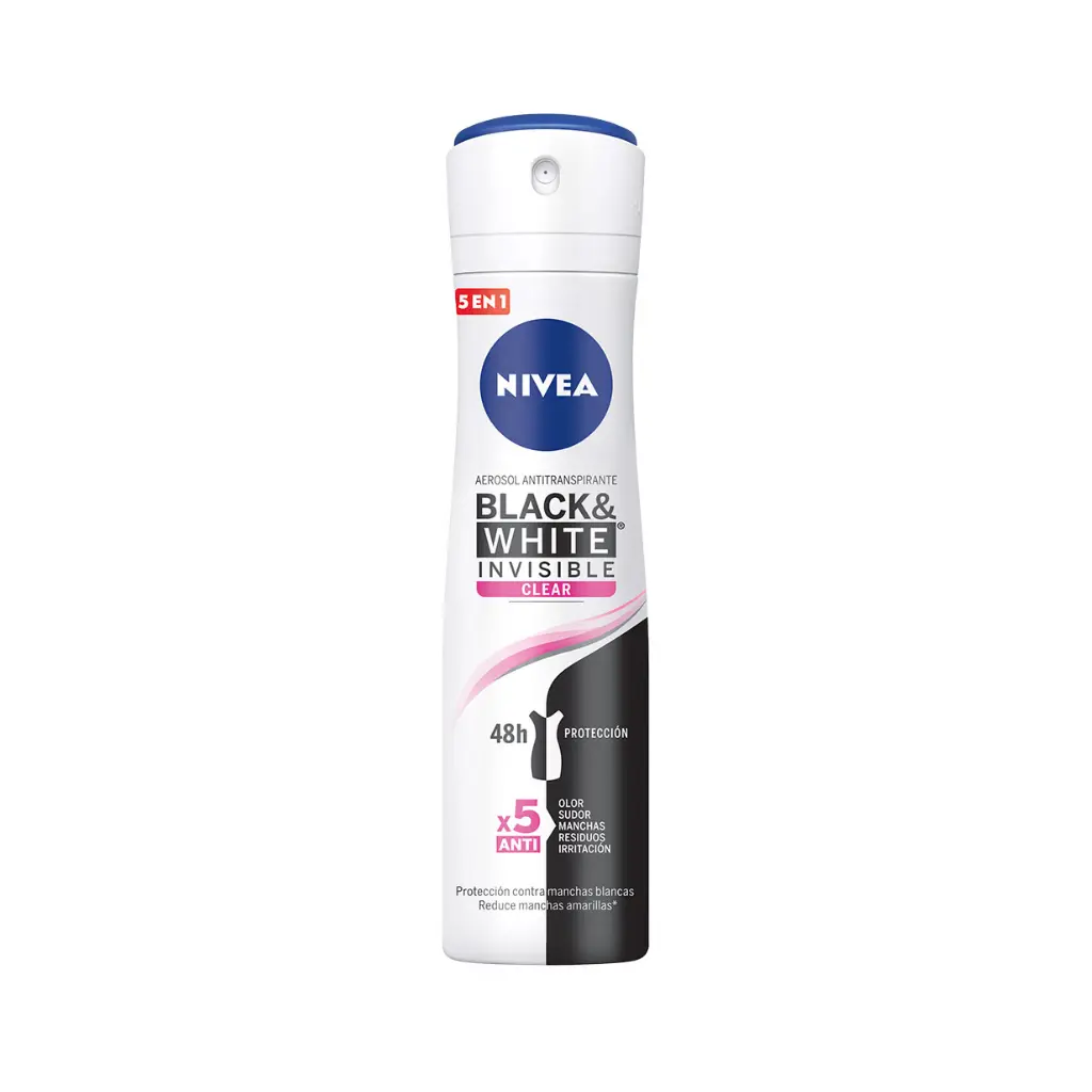 DESODORANTE NIVEA MUJER SPRAY BLACK&WHITE INVISIBLE CLEAR 150ML