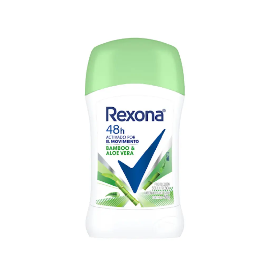 DESODORANTE REXONA MUJER BARRA BAMBOO Y ALOE 72H 50G