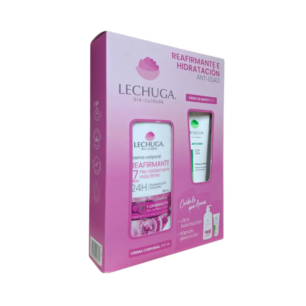 ESTUCHE CREMA LECHUGA REAFIRMANTE HIDRATACION ANTIEDAD (ROSADA)