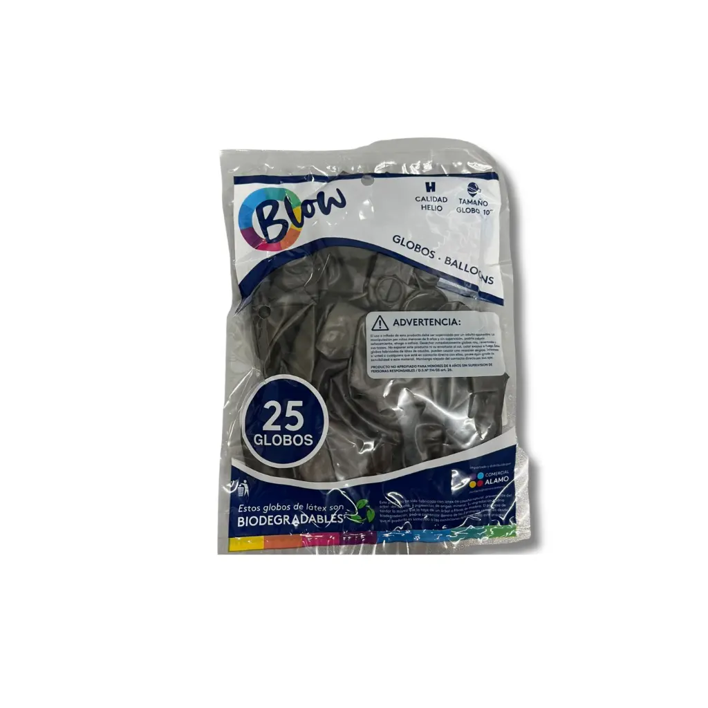 GLOBO BLOW CROMO NEGRO 10 X25U