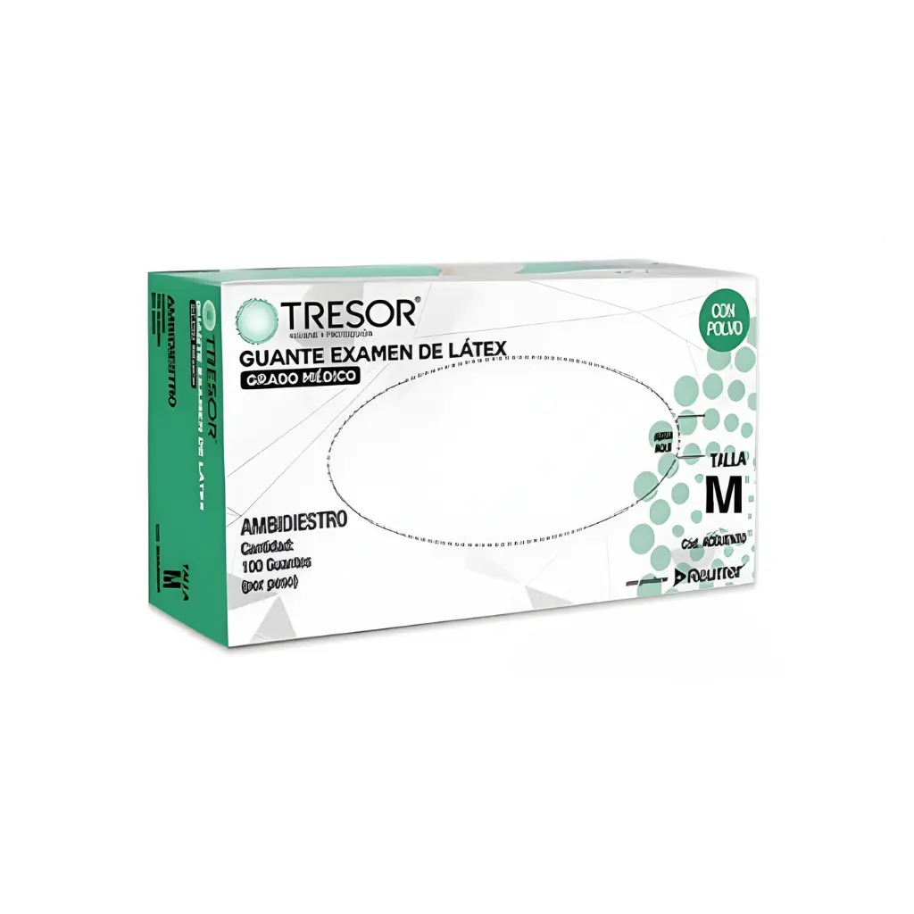 GUANTE LATEX BLANCO TALLA M X100U CON POLVO