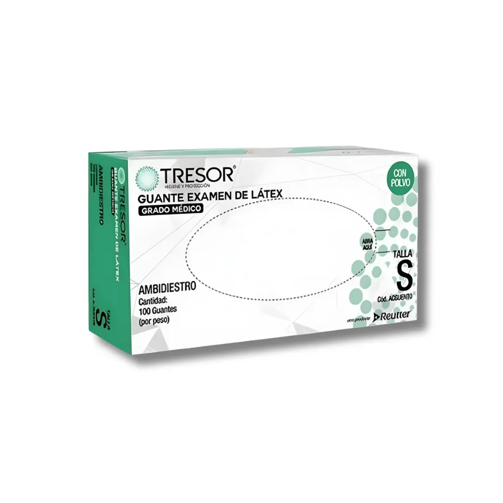 GUANTE LATEX BLANCO TALLA S X100U CON POLVO