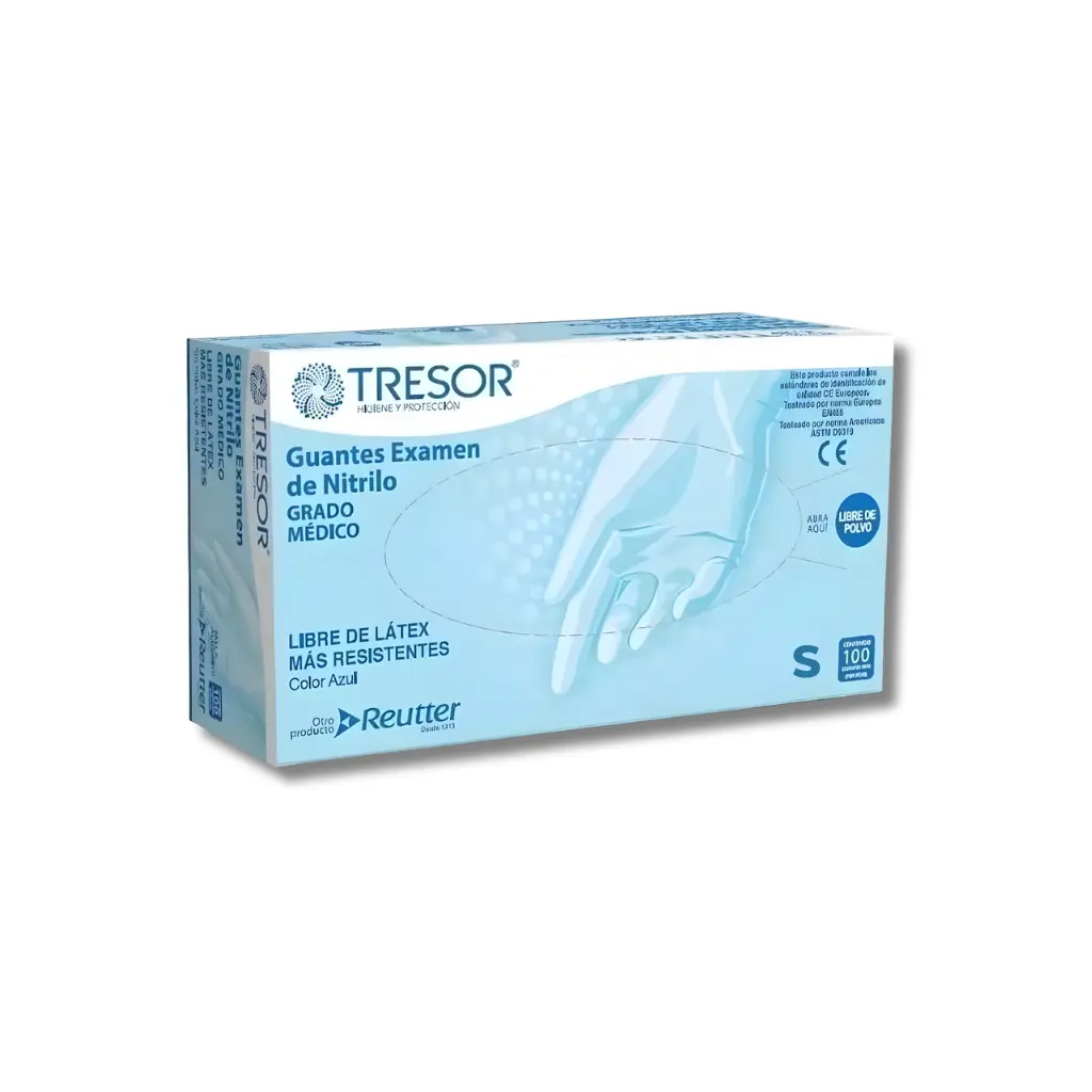 GUANTE NITRILO AZUL TALLA S X100U L/P