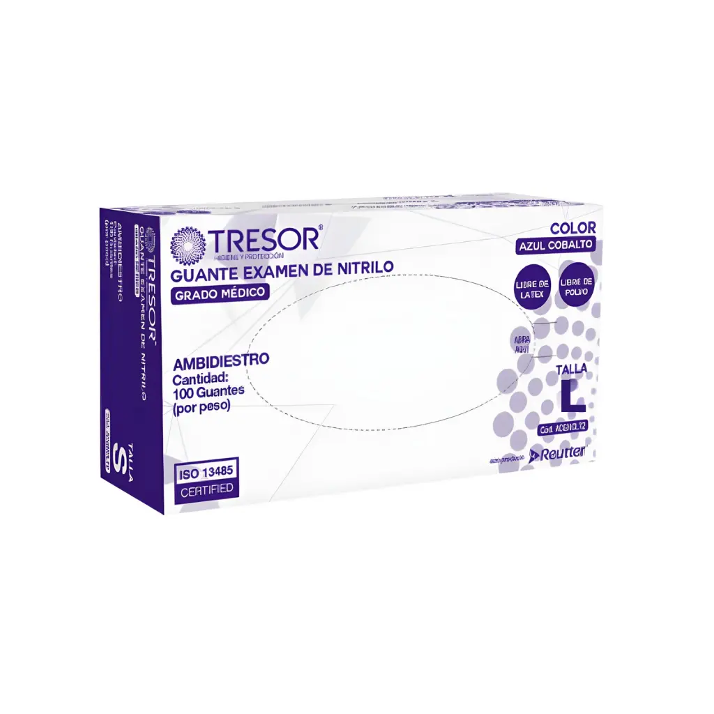 GUANTE NITRILO COBALTO TALLA L X100U L/P