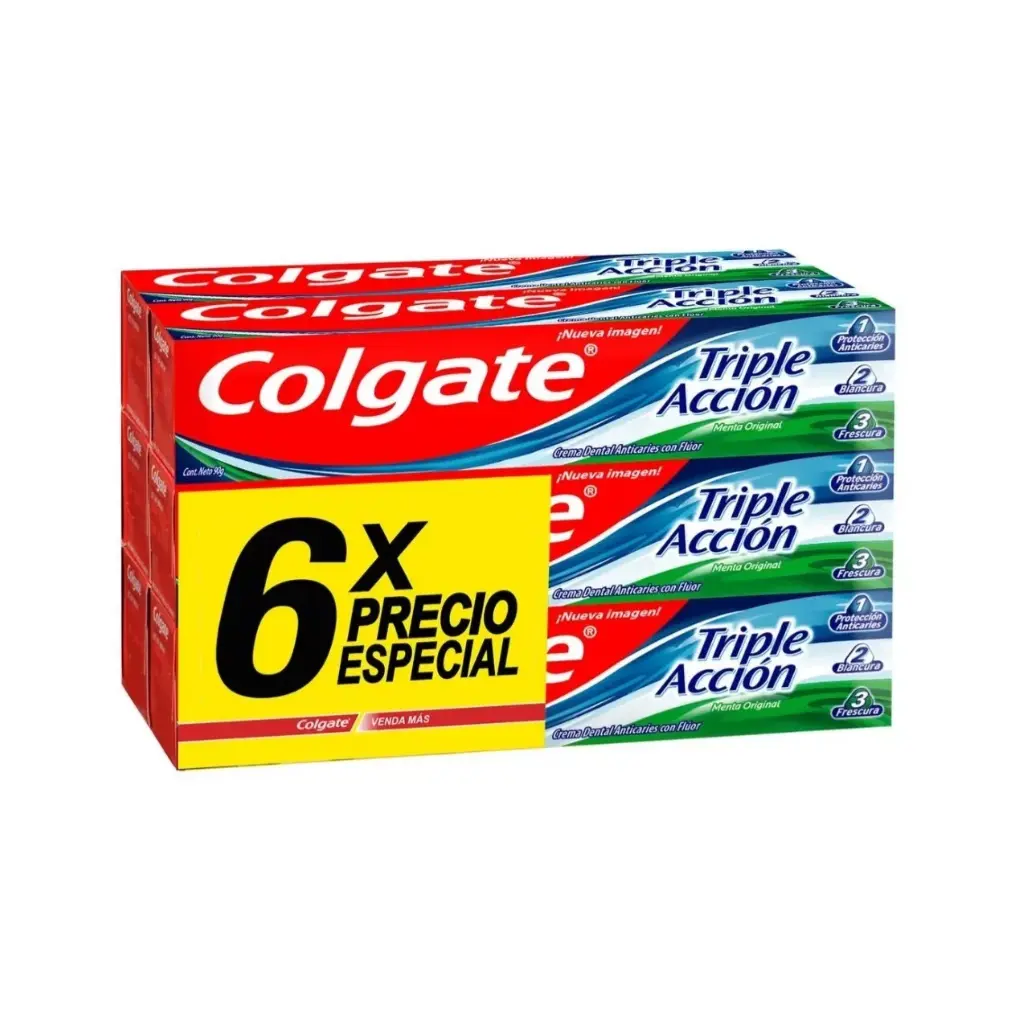 PACK PASTA DENTAL COLGATE TRIPLE ACCION 50G X6U