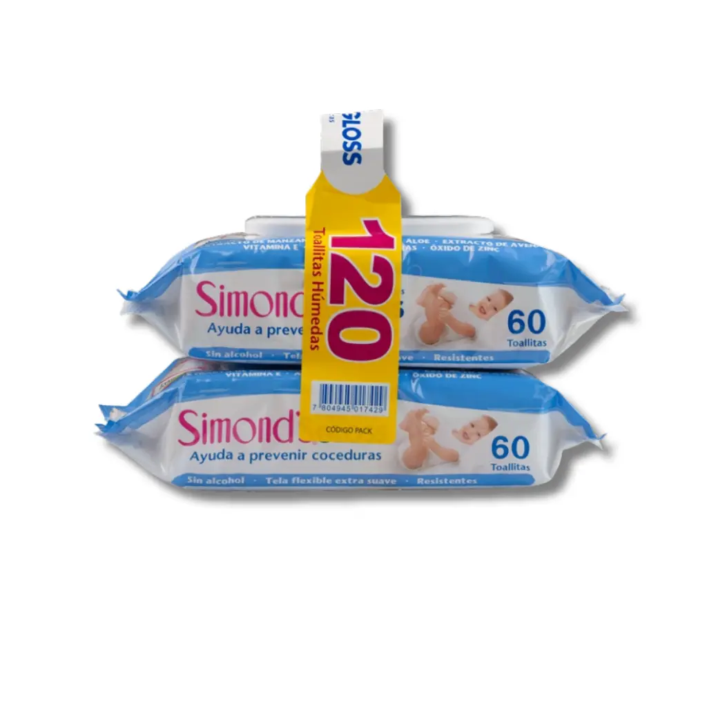 PACK TOALLITA HUMEDA SIMONDS GLOSS (2X60U)
