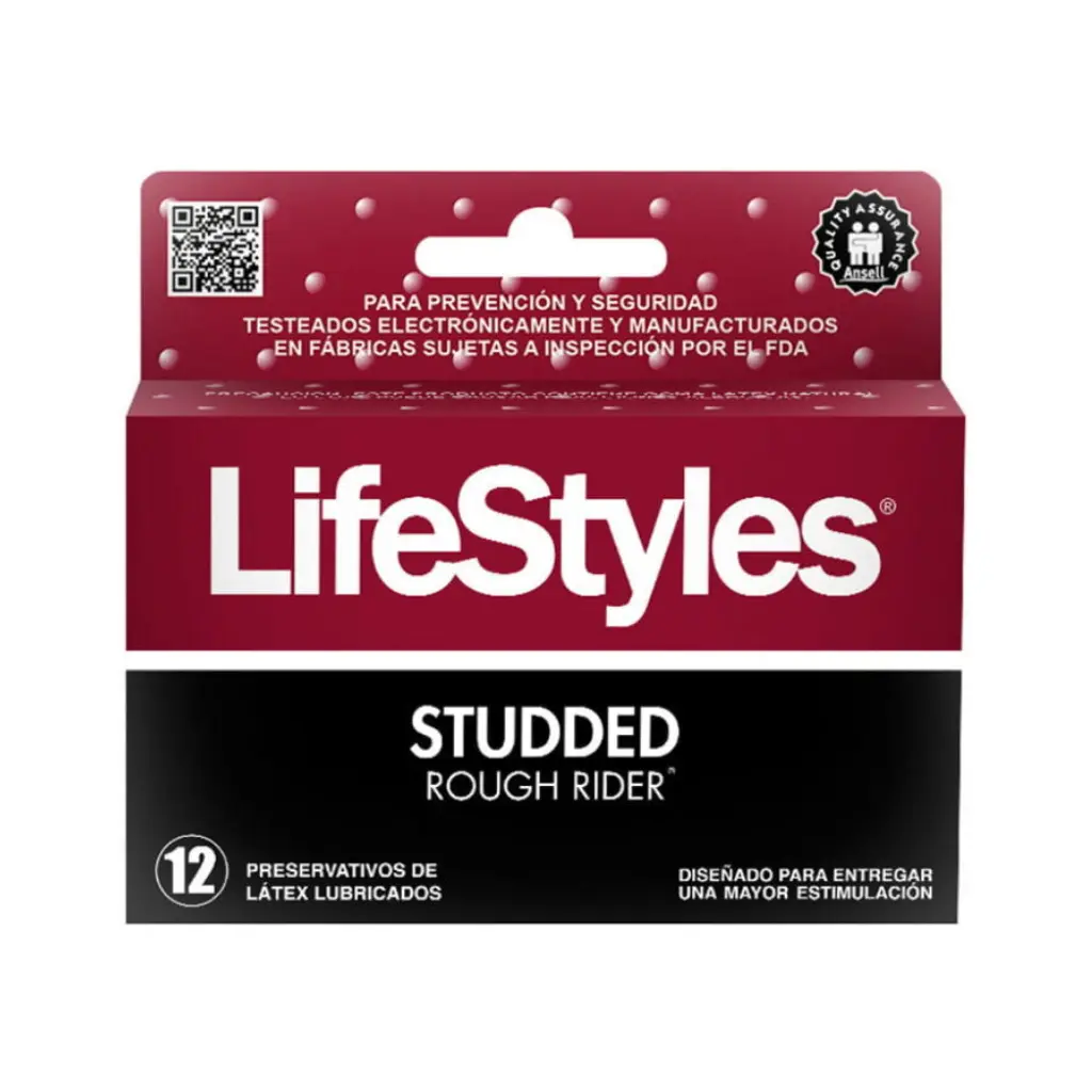 PRESERVATIVO LIFESTYLES X12U STUDDED (ROUGH RIDER)