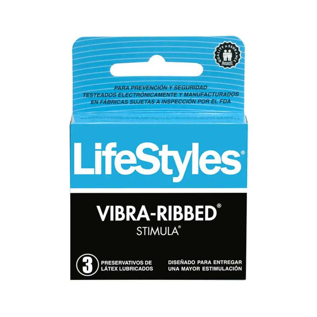 PRESERVATIVO LIFESTYLES X3U VIBRA-RIBBED (STIMULA)
