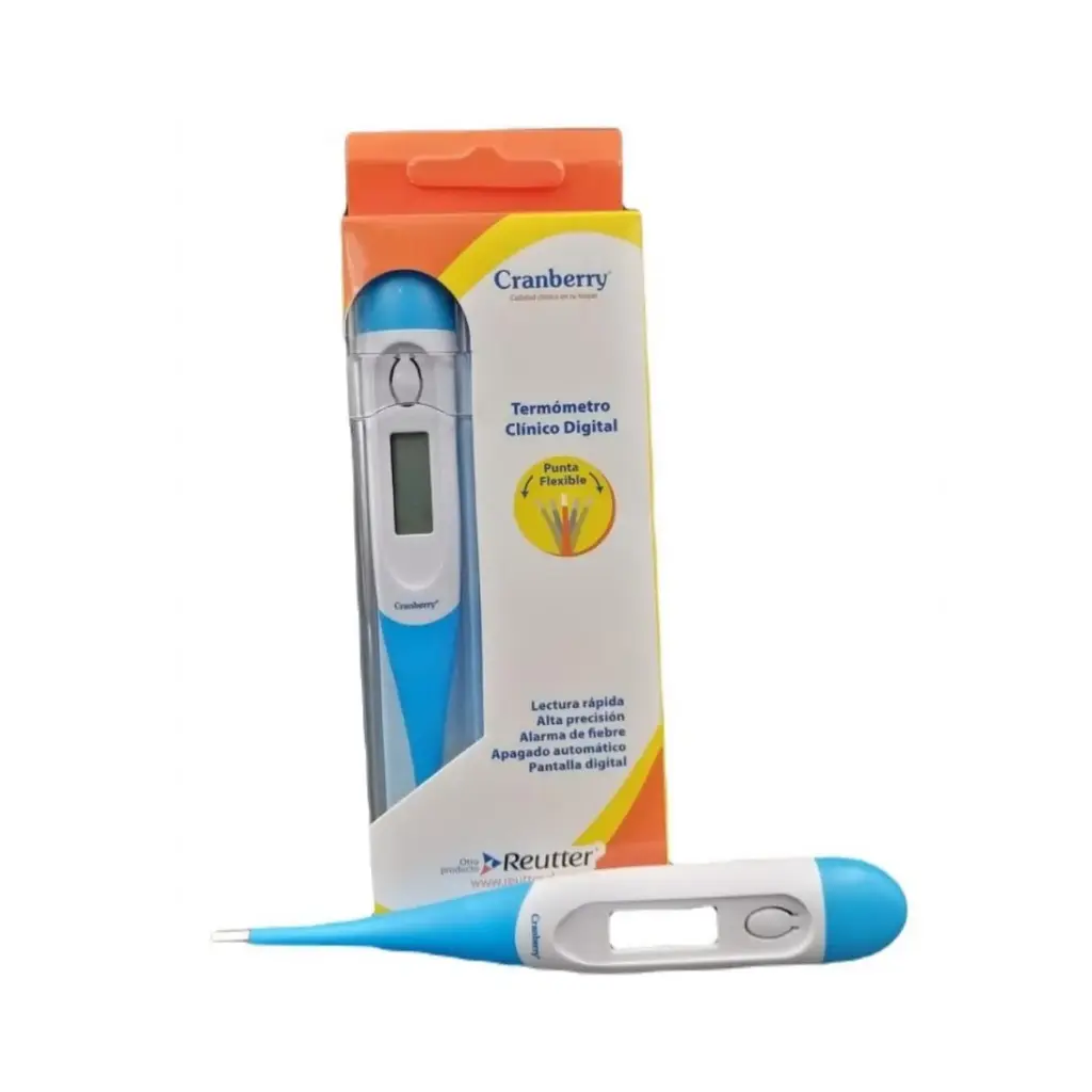 TERMOMETRO CLINICO DIGITAL PUNTA FLEXIBLE CRANBERRY X1U