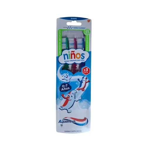 [345352] CEPILLO AQUAFRESH NIÑOS (0-7 AÑOS) SUAVE X3U