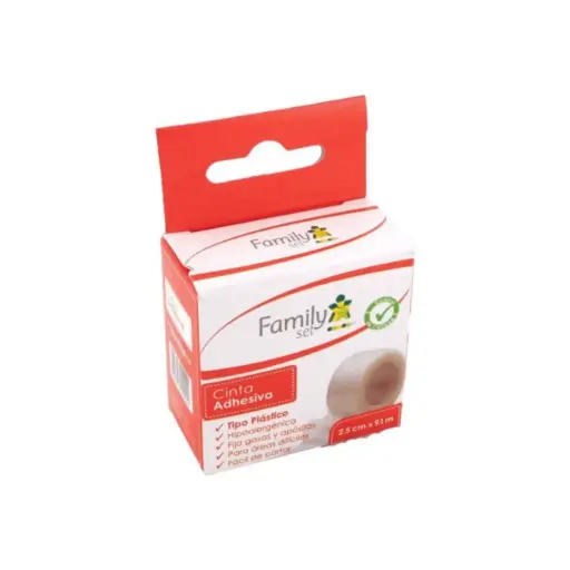 [100461] CINTA ADHESIVA PLASTICO 2.5X9.1 FAMILYSET