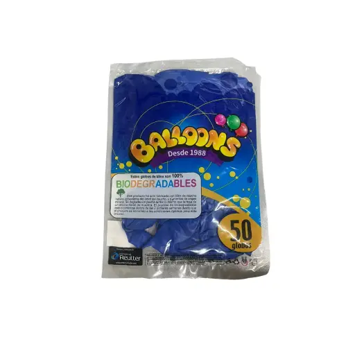 [524162] GLOBO BALLOONS LISO AZUL 9 X50U