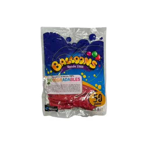[654658] GLOBO BALLOONS LISO ROJO 9 X50U