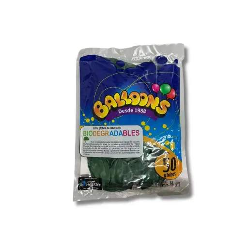 [543655] GLOBO BALLOONS LISO VERDE OSCURO 9 X50U