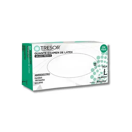 [456326] GUANTE LATEX BLANCO TALLA L X100U CON POLVO