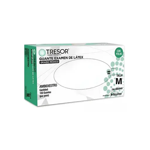 [265963] GUANTE LATEX BLANCO TALLA M X100U CON POLVO