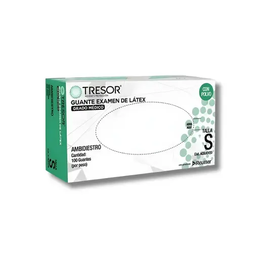 [543265] GUANTE LATEX BLANCO TALLA S X100U CON POLVO