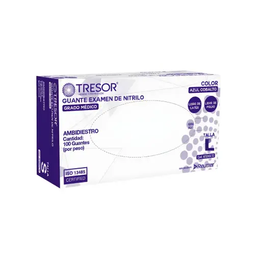 [546235] GUANTE NITRILO COBALTO TALLA L X100U L/P