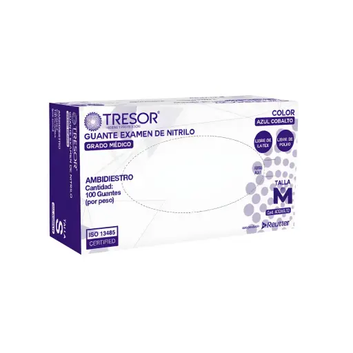 [532264] GUANTE NITRILO COBALTO TALLA M X100U L/P