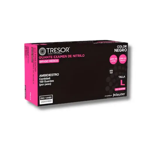 [453326] GUANTE NITRILO NEGRO TALLA L X 100U L/P