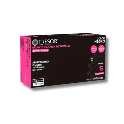 [453635] GUANTE NITRILO NEGRO TALLA S X 100U L/P