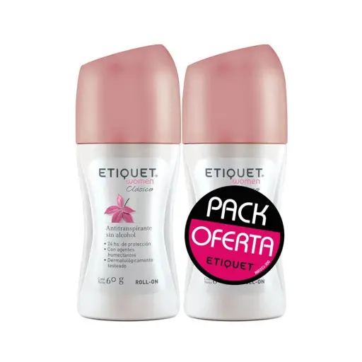 [365412] PACK DESODORANTE ETIQUET WOMEN ROLL-ON CLASICO 60G X2U