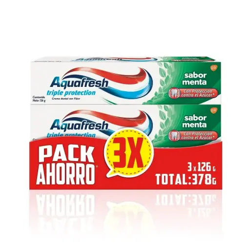 [100419] PACK PASTA DENTAL AQUAFRESH MENTA TP 126G X3U