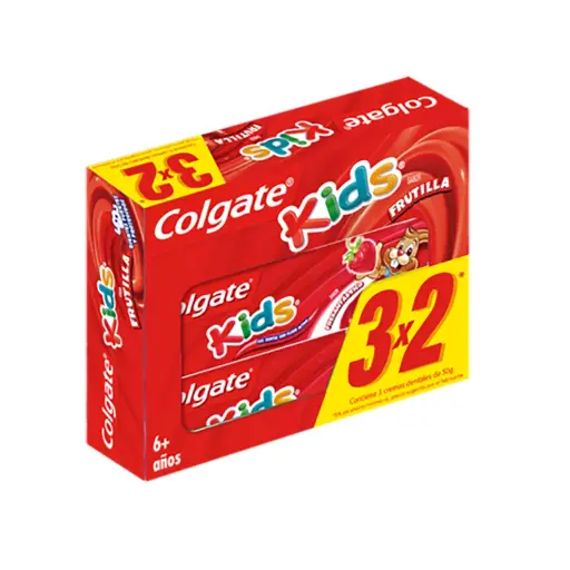 [200748] PACK PASTA DENTAL COLGATE KIDS 50G X3U (FRUTILLA)
