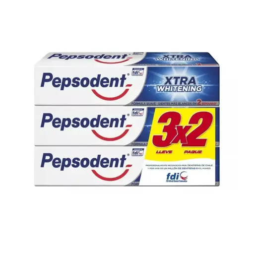 [65234] PACK PASTA DENTAL PEPSODENT WHITENING 90G X3U