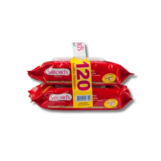 [200693] PACK TOALLITA HUMEDA SIMONDS VITAMINA E (2X60U)