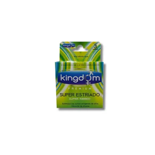 [100436] PRESERVATIVO KINGDOM X3U SUPER ESTRIADO