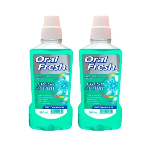[512521] PACK ORAL FRESH MENTA FRESCA CON ALCOHOL 500ML X2U