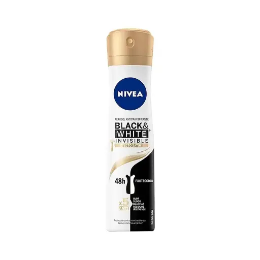 [201234] DESODORANTE NIVEA MUJER SPRAY BLACK&WHITE INVISIBLE EFECTO SATIN 150ML