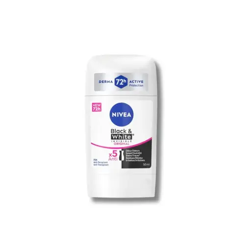 [496328] DESODORANTE NIVEA MUJER BARRA BLACK&WHITE INVISIBLE CLEAR 54G