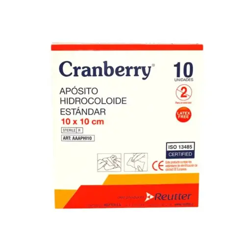 [789865] APOSITO HIDROCOLOIDE STANDAR 10X10CM X10 SOBRES CRANBERRY