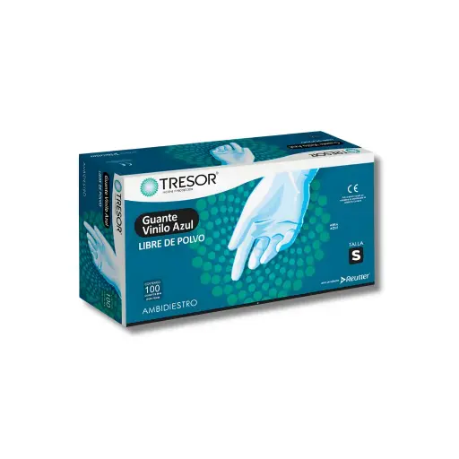 [769004] GUANTE VINILO AZUL TALLA S X100U L/P