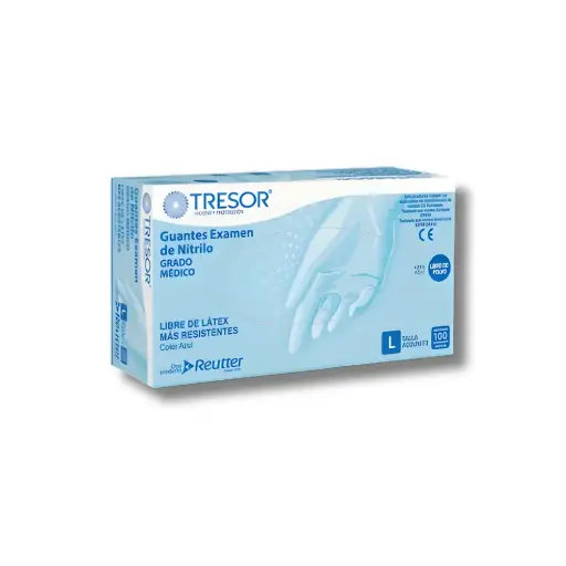 [297700] GUANTE NITRILO CELESTE TALLA L X 100U L/P