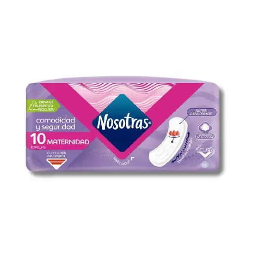 [9865321] TOALLA NOSOTRAS MATERNIDAD TELA ALGODON X10U